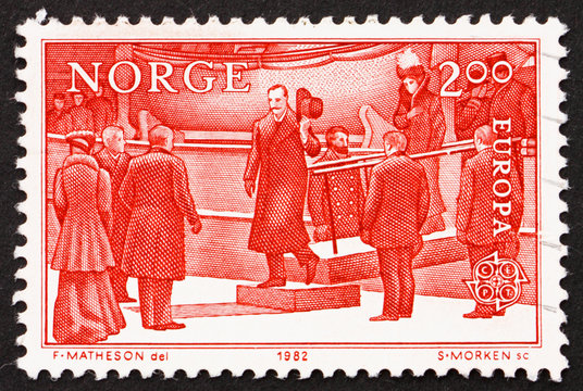 Postage stamp Norway 1982 King Haakon VII