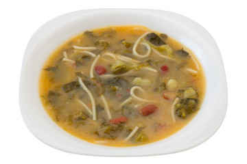 bean soup with spaghetti