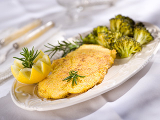 cutlet with broccoli