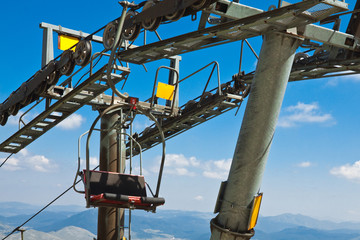 Ropeway on mount Savin Kuk. National park Durmitor, Montenegro