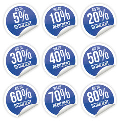 Sticker / Aufkleber / Prozent / Blau