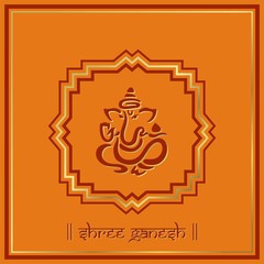 Ganesh, traditional Hindu wedding card design, India