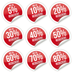 Sticker / Aufkleber / Prozent / Rot