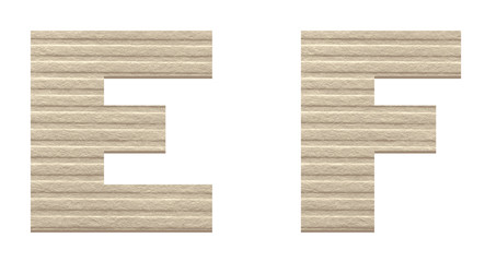 Letters from embossed cardboard.