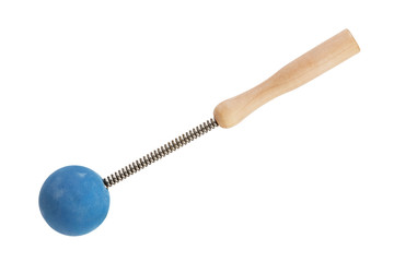 Spring massager with a rubber ball