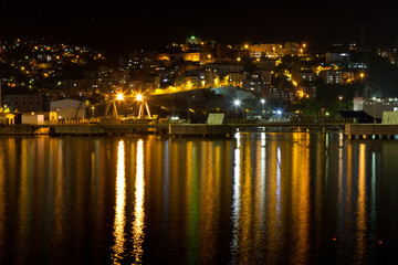 Zonguldak City and Port at Night