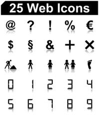 25 schwarze Web Icons