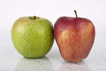 Fresh Juicy Apples on white