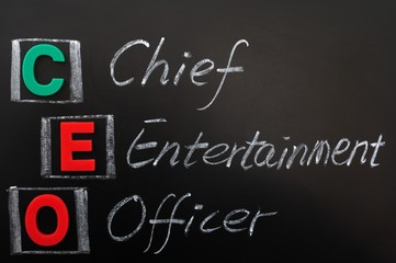 Acronym of CEO - Chief Entertainment Officer