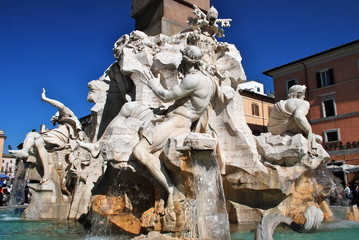Obraz premium Fontana dei Quattro Fiumi, Piazza Navona, Roma