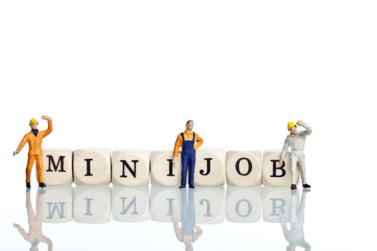 Holwürfel Minijob mit Arbeiter Figuren