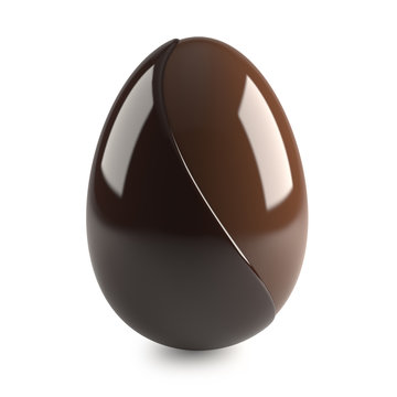 chocolate easter egg on white background