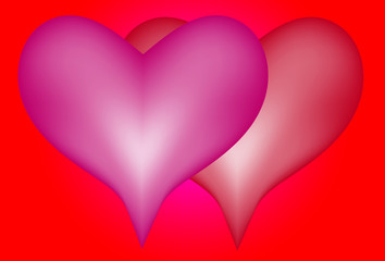Two Love Hearts Together