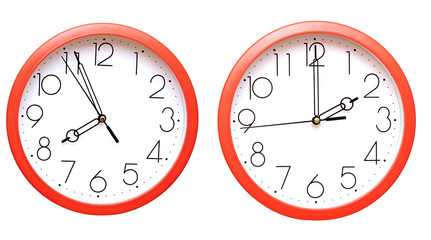 red wall clocks