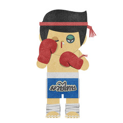 Paper boy ( muay thai kick Boxer ) recycled paper