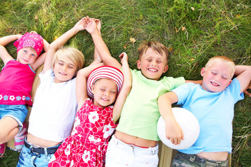 Children in grass