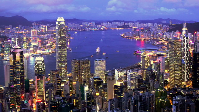 Hong Kong Timelapse from day to night