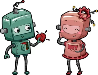 Garden poster Robots Robot Heart