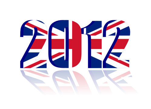 Year 2012 with Flag of England - vector file
