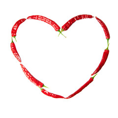 red chili peppers heart