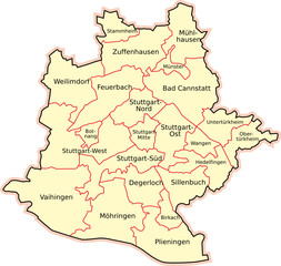 Fototapeta premium Stuttgart Stadtbezirke