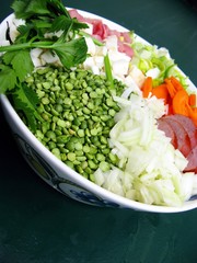 Ingredients for a pea soup