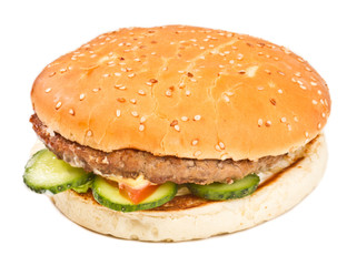 hamburger isolated on white