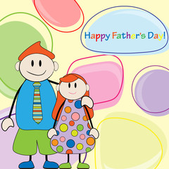 Happy Father's Day.Father and daughter card greeting