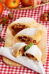 slice of an apple strudel