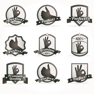 Set of vintage retro premium quality badges and labels