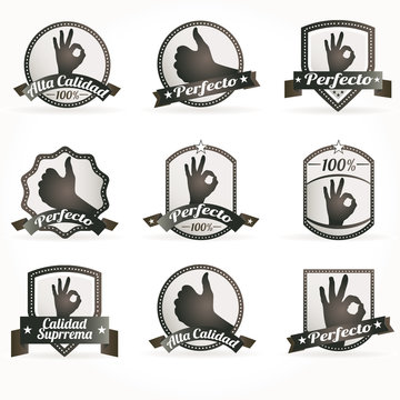 Set of vintage retro premium quality badges and labels