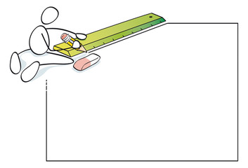 funny person drawing a sketch