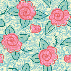 Seamless rose pattern