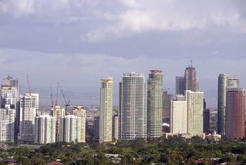 The business district Makati in Manila in the Philippines