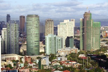 The business district Makati in Manila in the Philippines