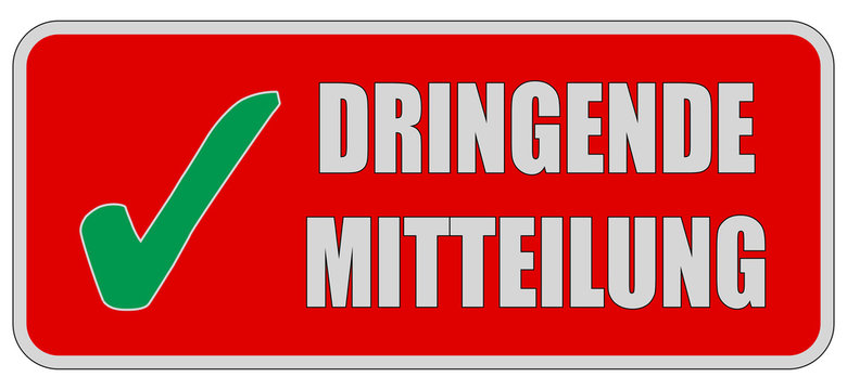 CB-Sticker rot eckig oc DRINGENDE MITTEILUNG