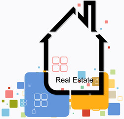 real estate house background vector