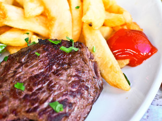 Delicious juicy steak beef meat