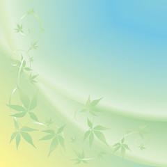 Light background with green leaves