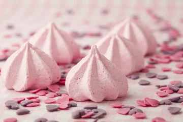 Crédence de cuisine en verre imprimé Bonbons Meringue rose