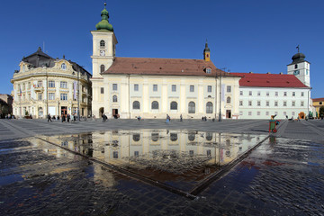 Fototapeta na wymiar Grand Square, Sibiu, Romania