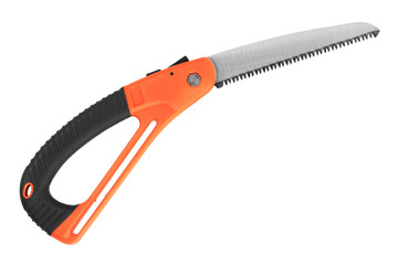 Garden with a rubber grip hacksaw