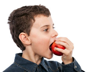 Boy eating apple