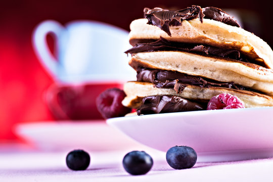 pancakes with raspberries
