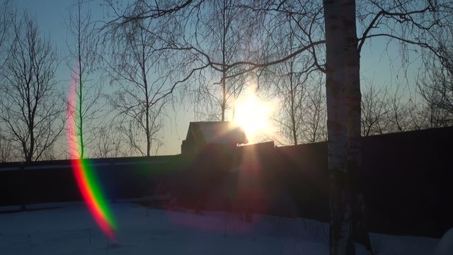 Village house and the sun