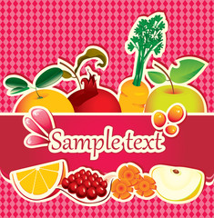 banner for juices and fresh fruit