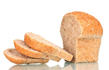 tasty sliced ​​white bread isolated on white