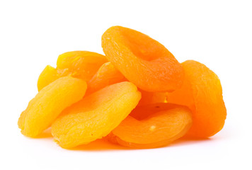 delicious dried apricots isolated on white