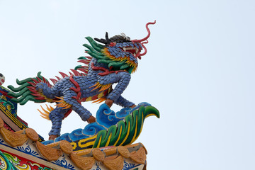 dragon statue on china temple roof