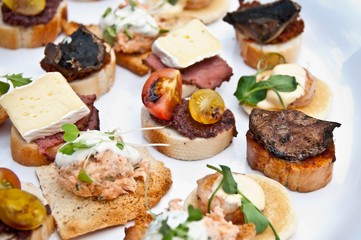 Mixed plate of canapes